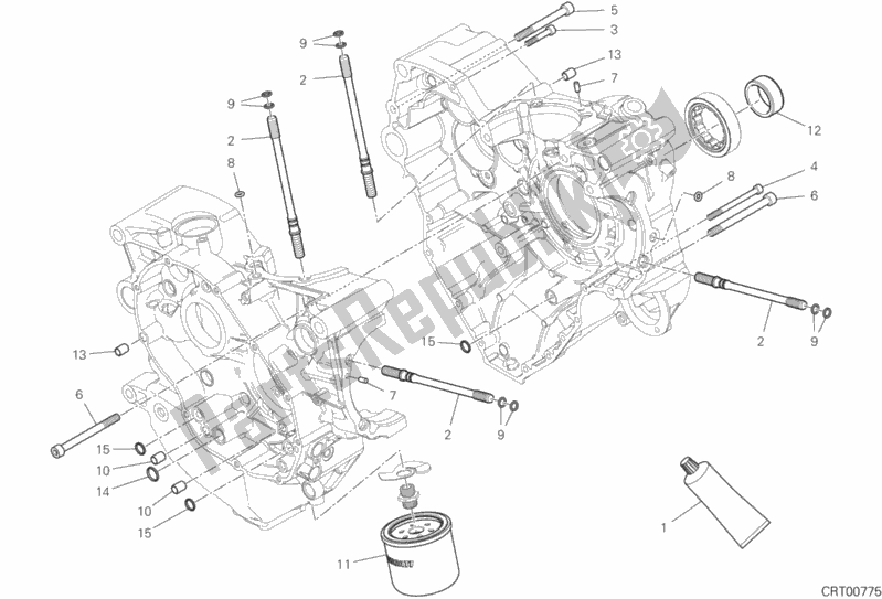 All parts for the 10a - Half-crankcases Pair of the Ducati Multistrada 1260 ABS 2018